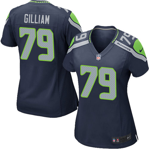 Women's Game Garry Gilliam Nike Jersey Navy Blue Home - #79 NFL Seattle Seahawks